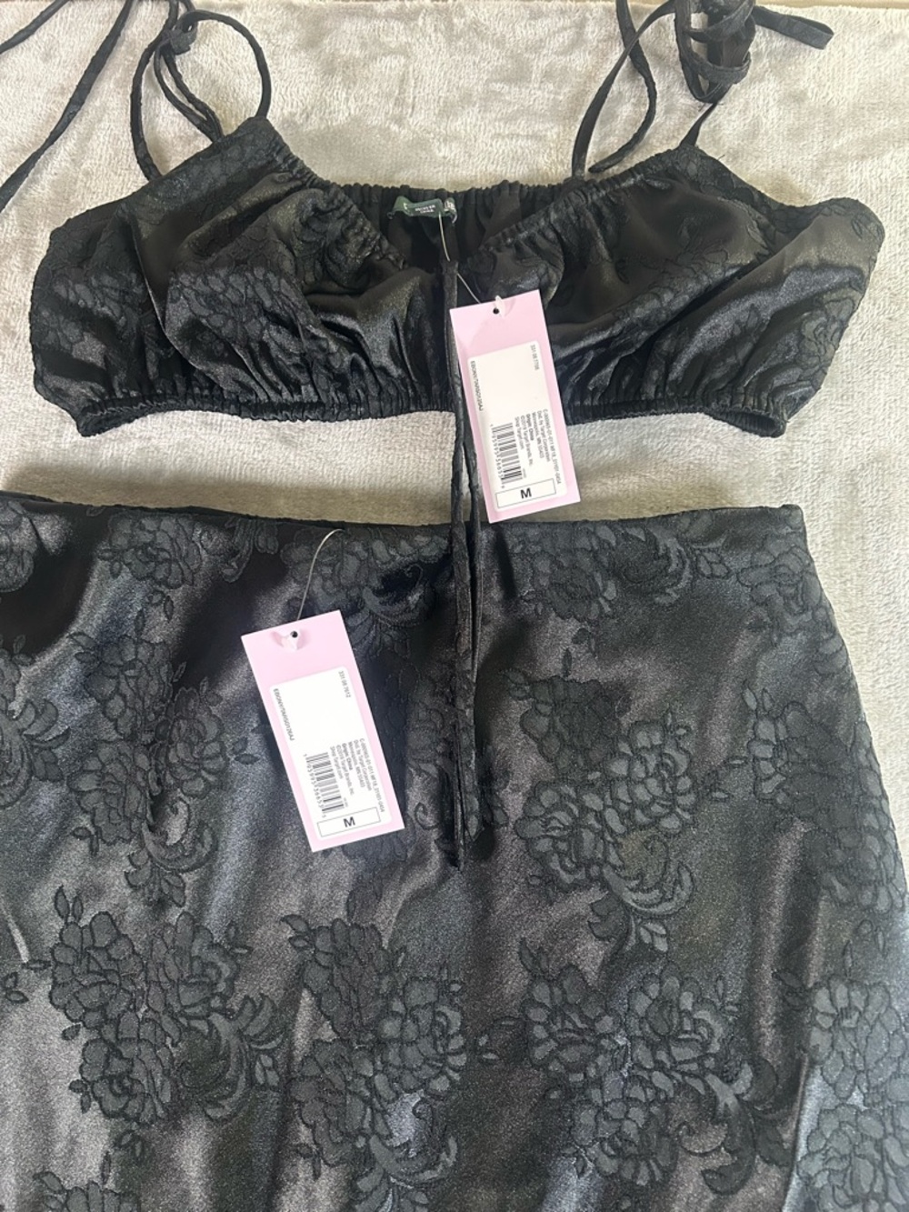 wild fable Black Textured Lace Bralette and skirt set NWT - Picture 3 of 16